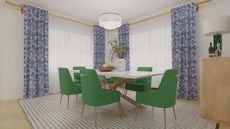 Contemporary, Eclectic, Glam, Midcentury Modern Dining Room by Havenly Interior Designer Kait
