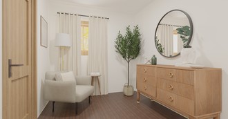 Warm Transitional Bedroom by Havenly Interior Designer Karina