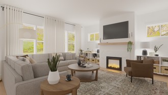 Modern, Warm Transitional Living Room by Havenly Interior Designer Natalia