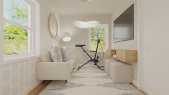 Contemporary, Classic, Midcentury Scandi, Warm Transitional Office by Havenly Interior Designer Jacqueline