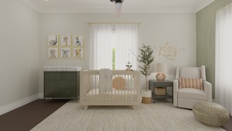 Bohemian, Transitional, Classic Contemporary Nursery by Havenly Interior Designer Sana