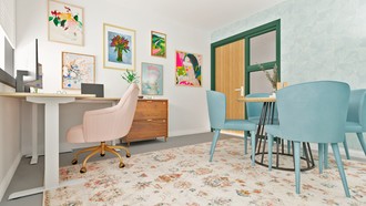 Eclectic, Midcentury Modern Office by Havenly Interior Designer Gabriela