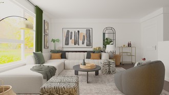 Glam, Midcentury Modern Living Room by Havenly Interior Designer Ivan
