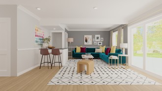 Modern, Eclectic, Bohemian Living Room by Havenly Interior Designer Rocio
