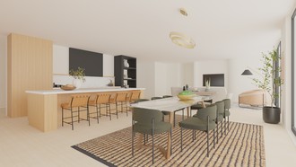 Midcentury Scandi, Warm Transitional Dining Room by Havenly Interior Designer Marisa