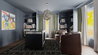 Contemporary, Modern, Classic, Warm Transitional Office by Havenly Interior Designer Katie