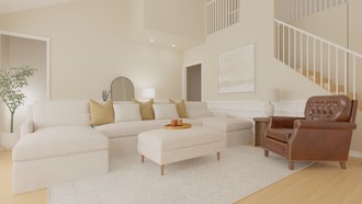 Warm Transitional Living Room by Havenly Interior Designer Maria