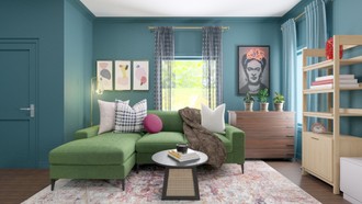 Modern, Eclectic, Glam, Vintage Living Room by Havenly Interior Designer Rebekah