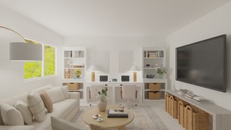 Farmhouse, Warm Transitional Playroom by Havenly Interior Designer Florencia