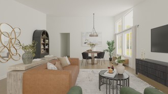 Modern, Transitional, Artful Eclectic Living Room by Havenly Interior Designer Elisa