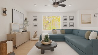 Transitional, Organic Modern Living Room by Havenly Interior Designer Ximena