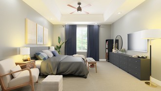 Warm Transitional Bedroom by Havenly Interior Designer Shadnaz
