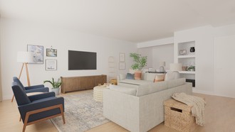 Modern, Coastal, Rustic Living Room by Havenly Interior Designer Megan
