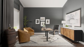 Industrial, Library, Warm Transitional Office by Havenly Interior Designer Marisa