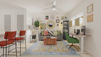 Contemporary, Eclectic, Bohemian Living Room by Havenly Interior Designer Kait