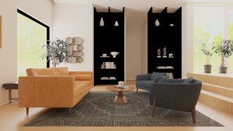Library, Warm Transitional Reading Room by Havenly Interior Designer Marisa