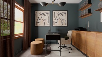 Midcentury Scandi Office by Havenly Interior Designer Bertha