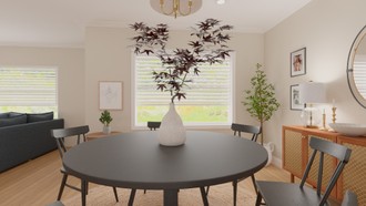 Warm Transitional, Modern Cottage Dining Room by Havenly Interior Designer Sofia