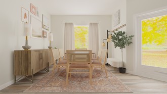 Bohemian, Farmhouse, Transitional, Southwest Inspired, Contemporary Luxe Dining Room by Havenly Interior Designer Annaliese