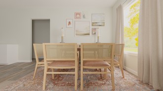 Bohemian, Farmhouse, Transitional, Southwest Inspired, Contemporary Luxe Dining Room by Havenly Interior Designer Annaliese