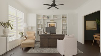 Warm Transitional Office by Havenly Interior Designer Camila