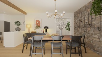 California Cool, Warm Transitional Dining Room by Havenly Interior Designer Kait