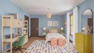 Eclectic, Preppy, Artful Eclectic Bedroom by Havenly Interior Designer Giovanna