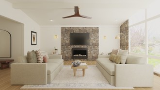 California Cool, Warm Transitional Living Room by Havenly Interior Designer Kait