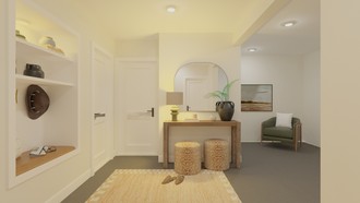 California Cool, Warm Transitional Entryway by Havenly Interior Designer Kait