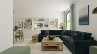 Contemporary, Transitional, Midcentury Modern, Classic Contemporary, Artful Eclectic Living Room by Havenly Interior Designer Grace