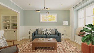 Transitional, Midcentury Modern Living Room by Havenly Interior Designer Stephanie