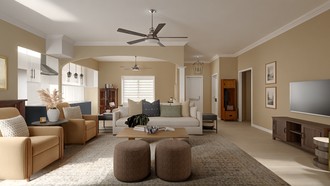 Modern, Bohemian, Traditional, Farmhouse, Rustic, Transitional Living Room by Havenly Interior Designer Melissa