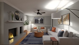 Modern, Rustic, Transitional, Midcentury Modern Living Room by Havenly Interior Designer Michelle