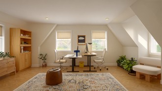 Modern Cottage, Artful Eclectic Office by Havenly Interior Designer Juan