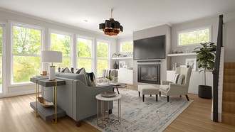 Modern, Glam, Transitional Living Room by Havenly Interior Designer Roslyn
