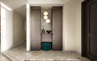 Modern, Eclectic Entryway by Havenly Interior Designer Michelle