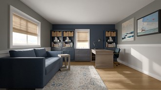 Contemporary, Modern, Transitional, Library, Warm Transitional, New Classic Office by Havenly Interior Designer Katie