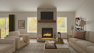 Warm Transitional, Modern Cottage Living Room by Havenly Interior Designer Haley