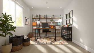 Modern, Industrial, Midcentury Modern Office by Havenly Interior Designer Shadnaz