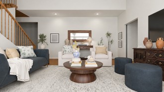 Transitional, Warm Transitional Living Room by Havenly Interior Designer Begona