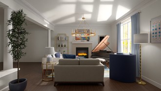 Coastal, Glam, Classic Contemporary, Traditional Charm, Artful Eclectic Living Room by Havenly Interior Designer Sloan