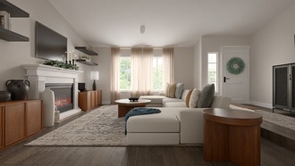 Organic Modern, Warm Transitional Living Room by Havenly Interior Designer Katherin