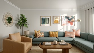Bohemian, Midcentury Modern Living Room by Havenly Interior Designer Tai