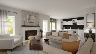 Traditional, Farmhouse, Warm Transitional Living Room by Havenly Interior Designer Andrea