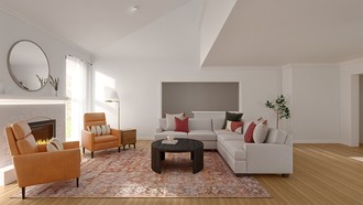 Transitional, Warm Transitional Living Room by Havenly Interior Designer Lizzie