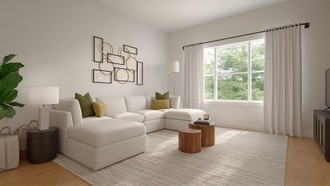 Contemporary, Modern, Warm Transitional Living Room by Havenly Interior Designer Alexa