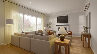 Modern, Transitional, Warm Transitional Living Room by Havenly Interior Designer Paulina
