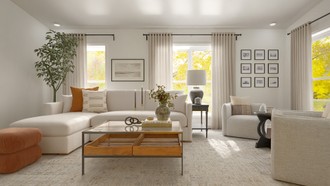 Warm Transitional Living Room by Havenly Interior Designer Martha