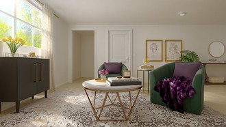 Glam, Midcentury Scandi Reading Room by Havenly Interior Designer Candida