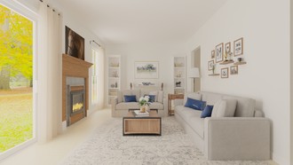 Warm Transitional, Modern Cottage Living Room by Havenly Interior Designer Hannah